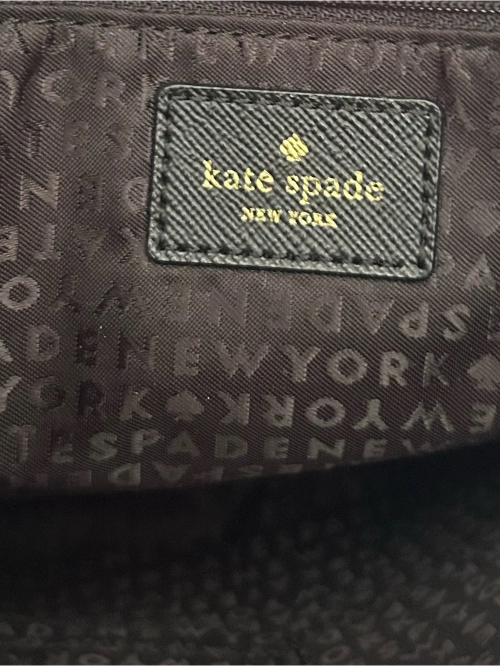 Kate Spade Black Nylon Crossbody Shoulder Bag Gold Zip Pocket Adjustable Strap